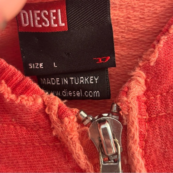 Diesel Red Zip-Up Sweater - Picture 5 of 9